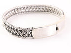 Gevlochten zilveren armband met kliksluiting afbeelding 1