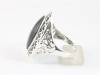 Grote opengewerkte zilveren ring met onyx afbeelding 2