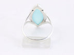 Hoogglans zilveren ring met blauwe chalcedoon afbeelding 3