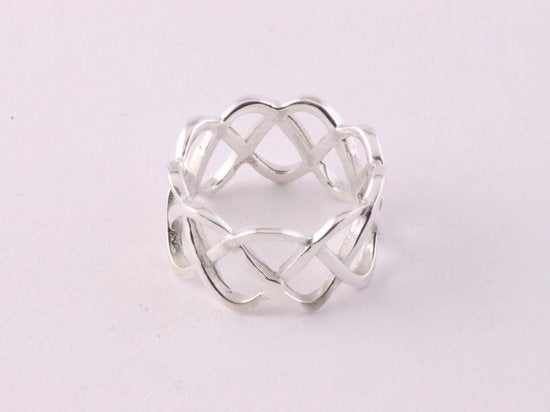 Opengewerkte zilveren ring afbeelding 2