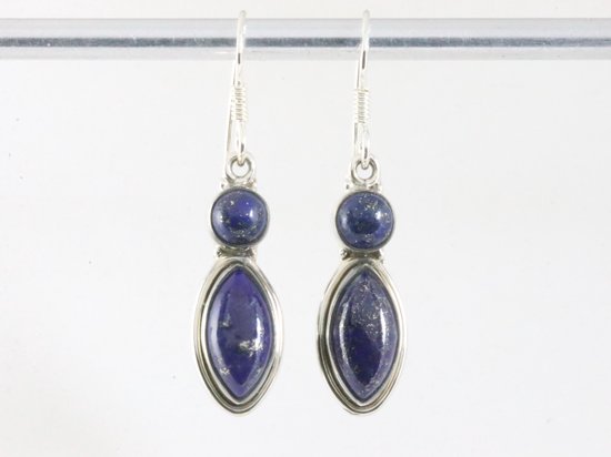 Zilveren oorbellen met lapis lazuli afbeelding 4