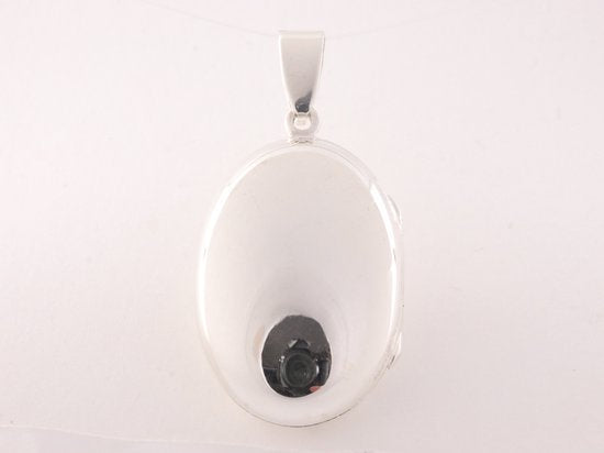 Opengewerkt zilveren medaillon met levensbloem patroon afbeelding 3