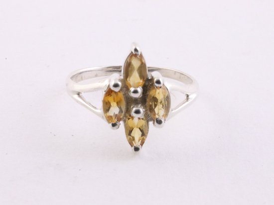Fijne zilveren ring met citrien afbeelding 4
