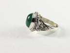 Bewerkte zilveren ring met jade afbeelding 2