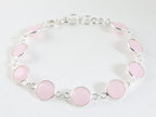 Zilveren armband met rozenkwarts afbeelding 1