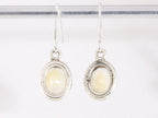 Fijne ovale zilveren oorbellen met citrien afbeelding 3