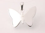 Zilveren vlinder hanger met blauwe schelp afbeelding 3