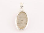 Ovale zilveren hanger met leaf jaspis afbeelding 3