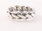 Zware zilveren ring met kabelpatroon afbeelding 1
