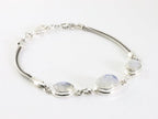 Zilveren armband met regenboog maansteen afbeelding 2
