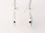 Druppelvormige zilveren oorbellen met groene turkoois afbeelding 4