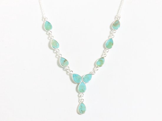 Zilveren ketting met Mohave turkoois afbeelding 2