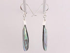 Grote druppelvormige zilveren oorbellen met abalone schelp afbeelding 2