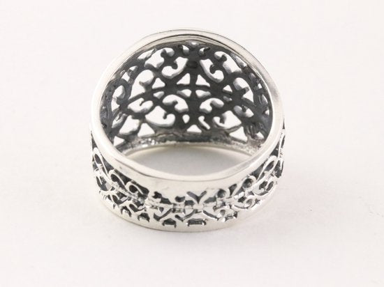 Opengewerkte zilveren ring afbeelding 3