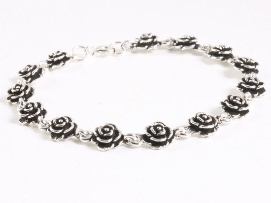 Zilveren armband met roosjes afbeelding 2