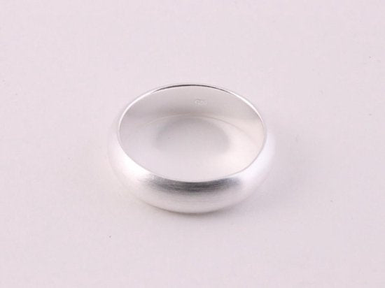 Gematteerde gladde zilveren ring afbeelding 2