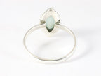 Fijne bewerkte zilveren ring met aqua chalcedoon afbeelding 3