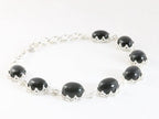 Bewerkte zilveren armband met onyx afbeelding 2