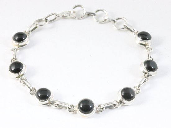 Zilveren armband met onyx afbeelding 1
