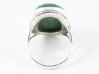 Zware bewerkte zilveren ring met malachiet afbeelding 3