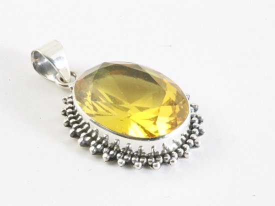 Bewerkte zilveren hanger met citrien afbeelding 2