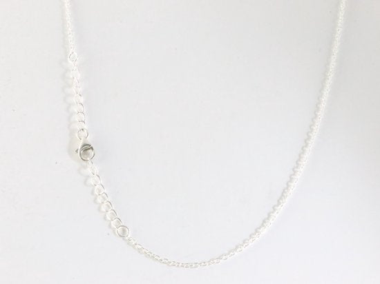 Bewerkte zilveren ketting met granaat afbeelding 4