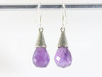 Bewerkte zilveren oorbellen met amethist afbeelding 2
