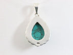 Bewerkte druppelvormige zilveren hanger met turkoois afbeelding 3