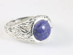 Bewerkte zilveren ring met lapis lazuli afbeelding 1