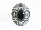Zware bewerkte zilveren ring met onyx afbeelding 4