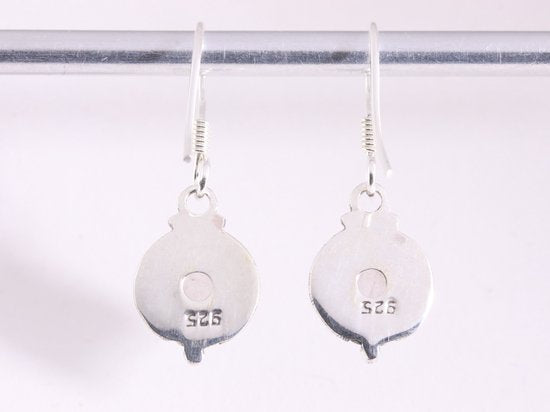 Fijne bewerkte zilveren oorbellen met rozenkwarts afbeelding 3