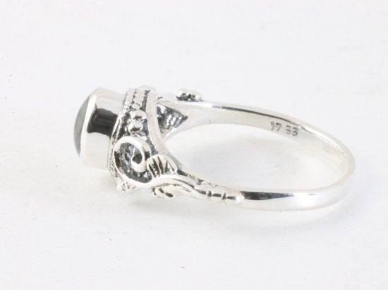 Fijne bewerkte zilveren ring met abalone schelp afbeelding 2