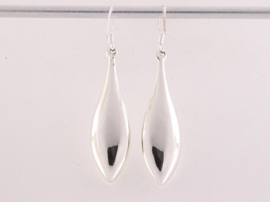 Hoogglans zilveren pegel oorbellen afbeelding 3