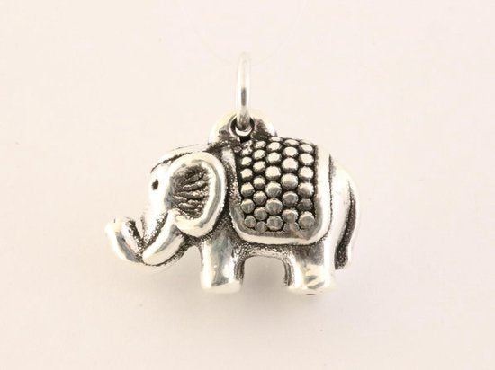 Zilveren olifant hanger afbeelding 4