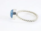 Fijne zilveren ring met blauwe chalcedoon afbeelding 2