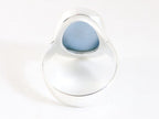 Ovale hoogglans zilveren ring met blauwe schelp afbeelding 3