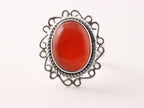 Bewerkte zilveren ring met carneool afbeelding 3