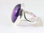 Grote ovale zilveren ring met amethist afbeelding 2