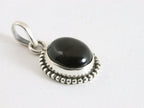 Fijne bewerkte ovale zilveren hanger met onyx afbeelding 2