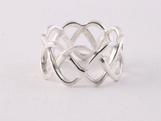 Opengewerkte zilveren ring afbeelding 1