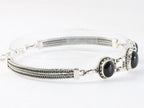 Bewerkte zilveren armband met onyx afbeelding 2