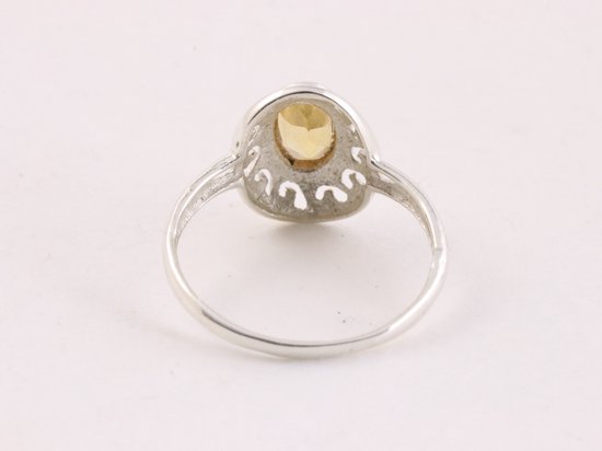 Fijne opengewerkte zilveren ring met citrien afbeelding 3