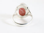 Ovale hoogglans zilveren ring met rhodochrosiet afbeelding 3