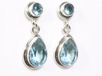 Zilveren oorstekers met aquamarijn afbeelding 1