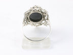 Opengewerkte zilveren ring met gestreepte onyx afbeelding 3
