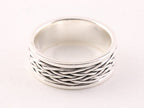 Zware zilveren ring met vlechtmotief afbeelding 2