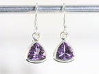 Hoogglans zilveren oorbellen met amethist afbeelding 3