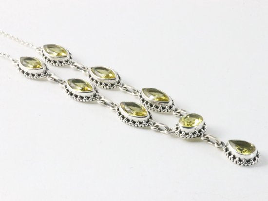 Bewerkte zilveren ketting met citrien afbeelding 2