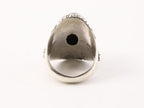 Zware bewerkte zilveren ring met onyx afbeelding 4