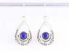 Opengewerkte zilveren oorbellen met lapis lazuli afbeelding 3